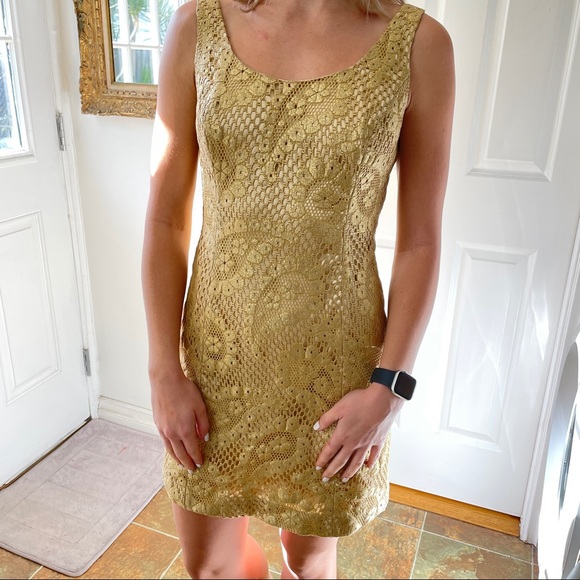Lilly Pulitzer Gold Lace Dress - Picture 10 of 11